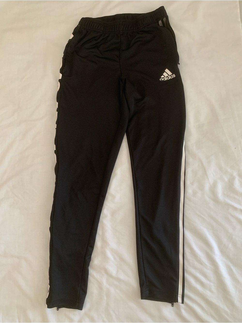 adidas Tiro Asymmetrical Tape Track Pants Black White Joggers Size S GUC